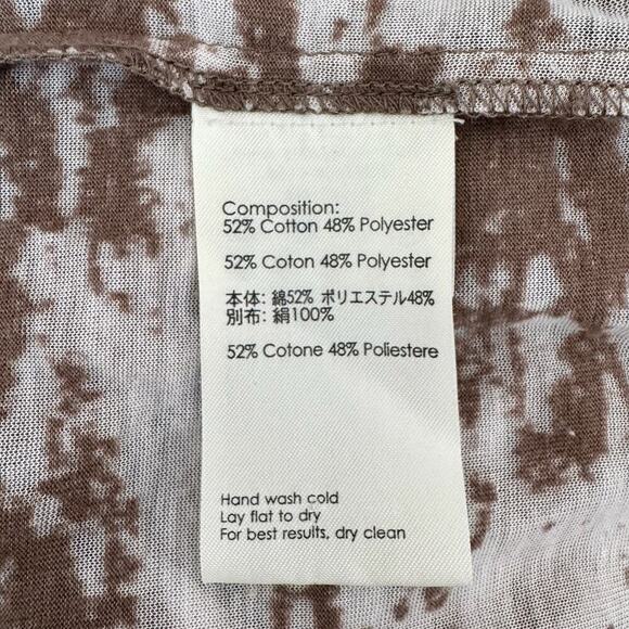 3.1 PHILLIP LIM Sheer Abstract Burnout Print Taupe Long Sleeve Midi Shirt Dress - Picture 9 of 9